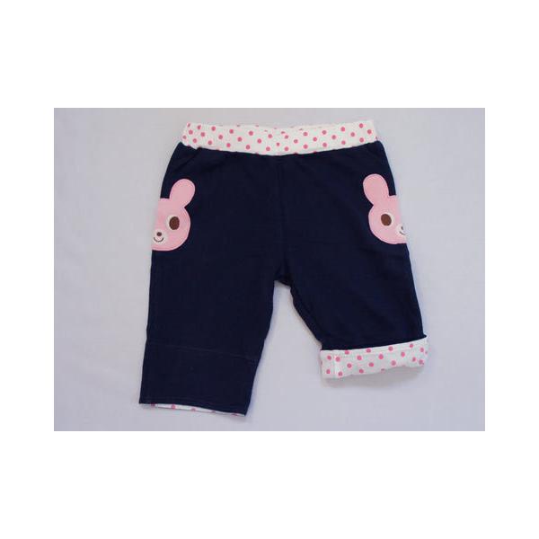 ミキハウス アウトレット miki house mikihouse 子供服 女の子 スパッツ 紺 ウサコちゃん ハーフ丈 春 夏 100cm ★3 ボトムス ガールズ キッズ プチプラ 古着