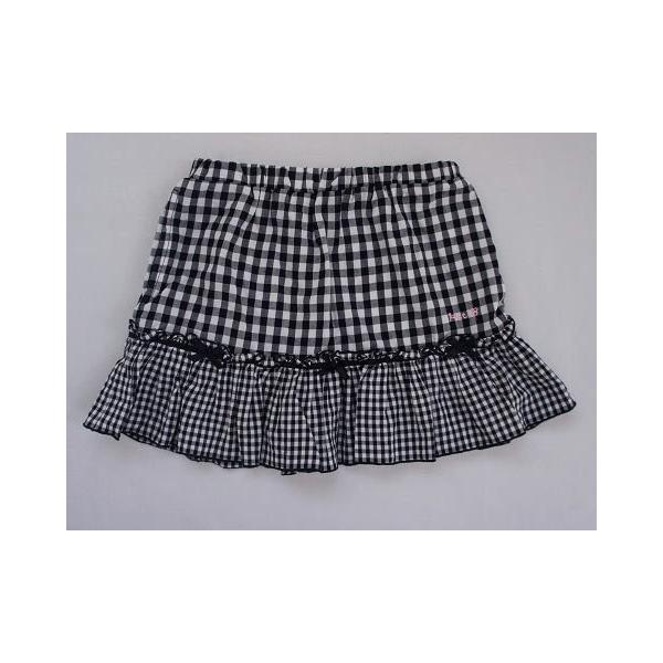 ミキハウス miki house mikihouse 子供服 女の子 M 約 100cm 110cm スカート ギンガム チェック 黒 春 夏 ★3  ボトムス ガールズ キッズ プチプラ こども