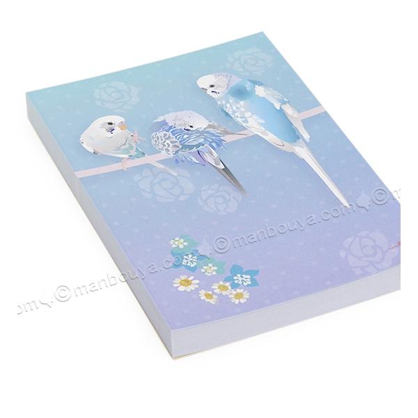 鳥雑貨・オーナーズグッズ B セキセイインコ グッズ かわいい メモ帳 鳥 雑貨 文房具 ゆめいろいん
