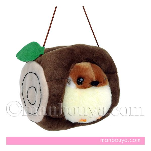すずめ ぬいぐるみ スズメ 切り株 ディスプレイ セット AMUFUN ふくふくことり キリカブのお家