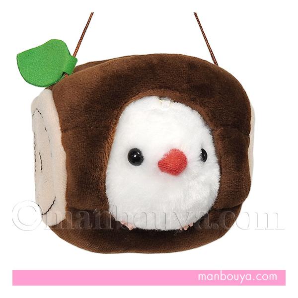 白文鳥 ぬいぐるみ 切り株 ディスプレイ セット AMUFUN ふくふくことり ぶんちょ キリカブのお家