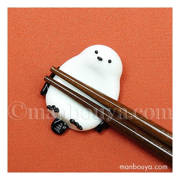 シマエナガ グッズ 雑貨 箸置き ガラス かわいい はしおき しまえなが 黒 ビブロ メール便発送可
