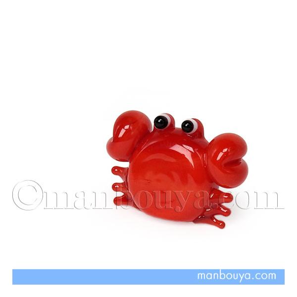 カニ 置物 海の生き物 ミニチュア ガラス細工 水族館 お土産 ビブロ か