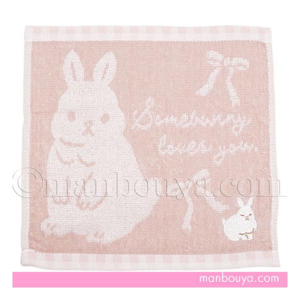 うさぎ 雑貨 ミニタオル 25×25cm ハンカチタオル シュガーフェイス