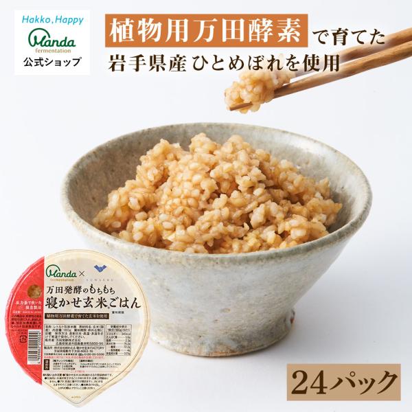 万田発酵のもちもち寝かせ玄米ごはん 24食 レトルト ごはん 保存食 ごはんパック 玄米 :E2203:万田発酵 店 通販 寝かせ玄米ごはん 国産 スマート米 160g×12パック