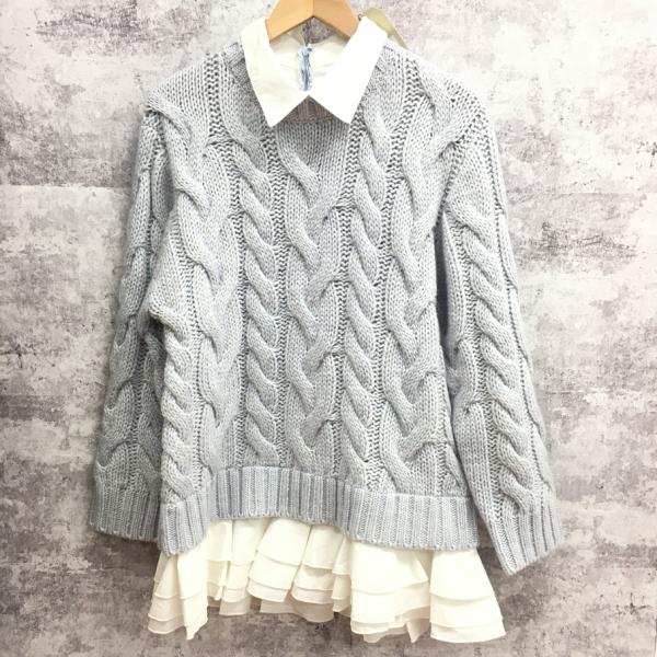 olu. オルドット フリルレイヤードケーブルニット レディース【8430