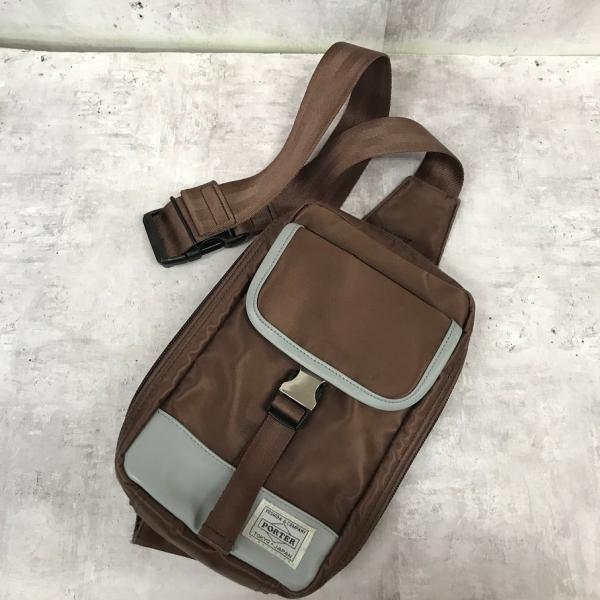 SAC’S BAR PORTER STORM スリングバッグ ワンショルダー ボディバッグ ブラウン コラボ ストーム【C0142-004】 PORTER SAC'S BAR STORM スリングバッグ ワンショルダー ボディバッグ