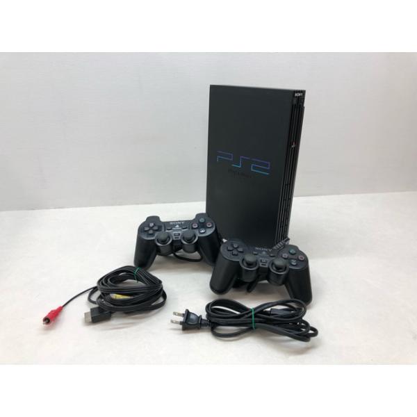 PlayStation2 - 【プレステ2】本体セット SCPH-50000 ミッドナイトブラック PS2 PlayStation 2 Midnight Black Skeleton SCPH-50000 Console