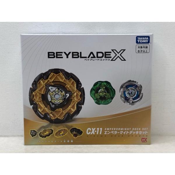 内袋未開封★ベイブレードX CX-11 エンペラーマイトデッキセット  ゴーレムロック シャークギル5-60FB【P5681-008】102