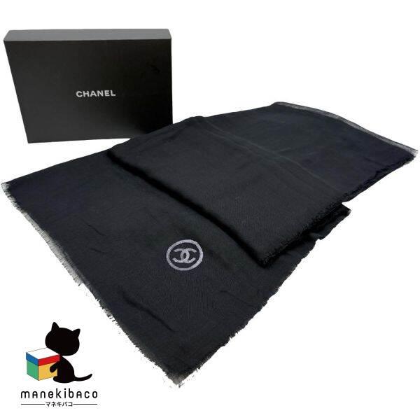 CHANEL（シャネル） 大判ストール ストール スパンコール ロゴ 黒