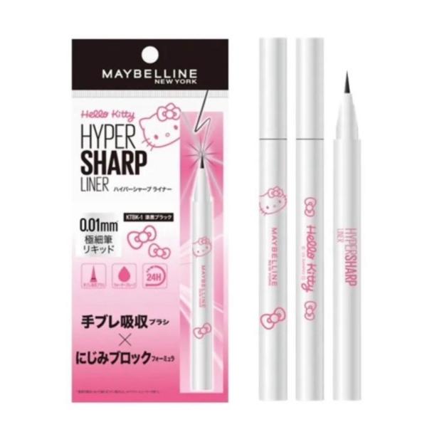 メイベリンと人気キャラクターのハローキティが夢のコラボレーション！“先端の細さ”と“根元の太さ”を両立し、0.01mmの超極細ラインが決まる、くっきり理想のアイライナーです。速乾性が高く、汗・水・涙に強いウォータープルーフタイプで仕上がり長...