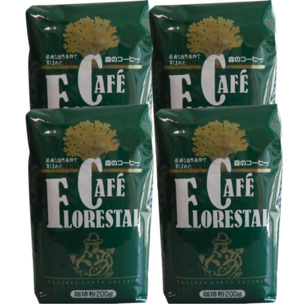 カフェーパウリスタ 森のコーヒー 粉 200g 4袋 日東珈琲  レギュラーコーヒー 中細挽き 美味しい
