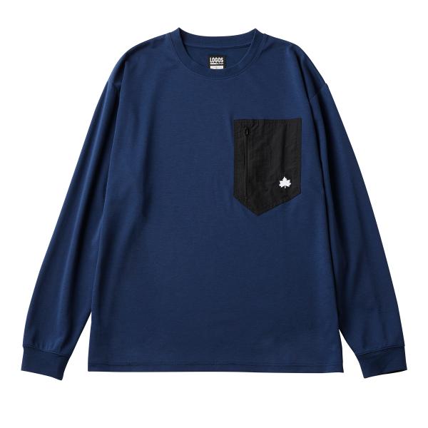 LOGOS by LIPNER リカバリープルオーバー  ネイビー M 吸汗速乾 ストレッチ コンプレッション 着圧サポート リカバリーウェア トレーニング メンズ レディース