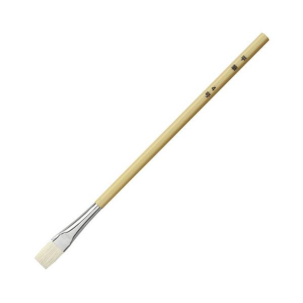 ARTEC 六角白軸デザイン筆 平筆4号 六角形の軸で持ちやすい 転がらないので周りを汚しにくい ATC24047