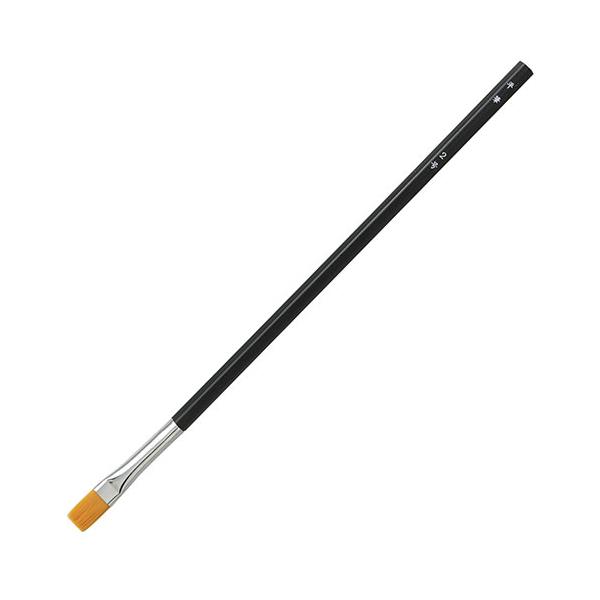ARTEC ナイロン六角黒軸デザイン筆 平筆2号 六角形の軸で持ちやすい 転がらないので周りを汚しにくい ATC24053