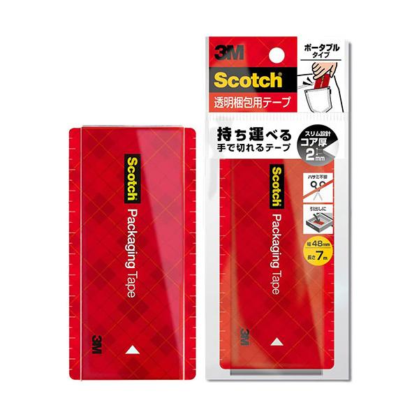 3M-3852FLT-RD スコッチR 透明梱包用テープ ポータブル 7m ※詳細は商品説明をご確認下さい。商品ページは縦長です。
