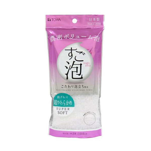 〔5セット〕 東和産業 すご泡IV ナイロンタオル 超やわらかめ ホワイト MMT47037X5