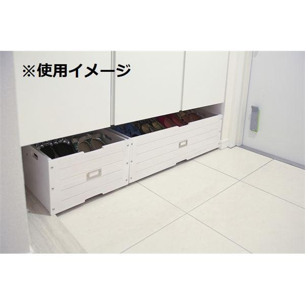 玄関収納 下駄箱下収納ボックス 幅71cm ホワイト 軽量 木製 桐材 ネームプレート キャスター付き エントランス 入口