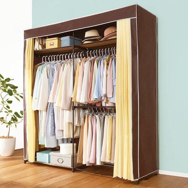 サイズが選べるカバー付クローゼットハンガー 幅180cm 組立式 : 満華樓