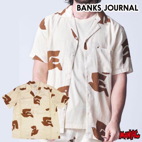 BANKS 半袖シャツ BANKS JOURNAL バンクスジャーナル バンクス メンズ 開襟シャツ BIRDIE WSS0291 サーフブランド 男性用