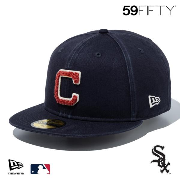 ニューエラ C キャップ 59FIFTY NEWERA MLB Chenille Patch シェニールパッチ シカゴ・ホワイトソックス ネイビー 15228774 サガラ刺繍