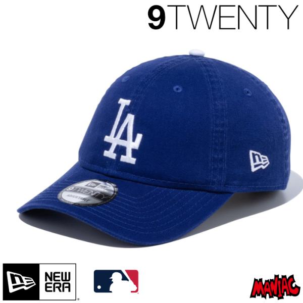 ニューエラ LA ローキャップ 9TWENTY NEWERA MLB ウォッシュドコットン ロサンゼルス・ドジャース 13562187 ダークロイヤル ホワイト 青 白