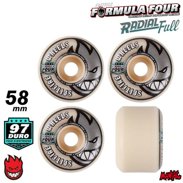 スピットファイア　ウィール　フォーマル4 ラディアルフル　58ミリ　スケボー SPITFIRE WHEELS スケートボードウィール スピットファイアー F4