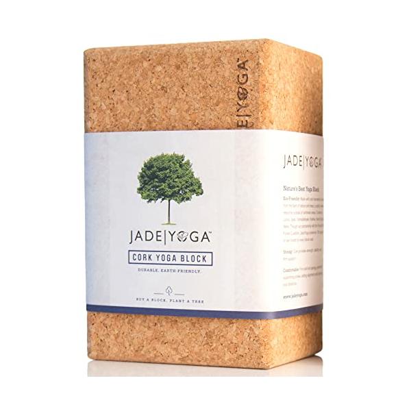 ヨガブロック フィットネス 5805596 JadeYoga Cork Block, Natural Cork Yoga Block, Non-Slip Cork Bloc