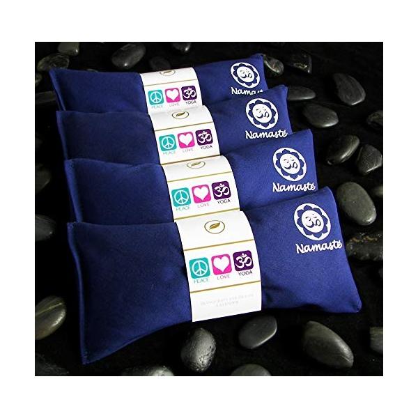 ヨガ フィットネス NLEP-NVY Happy Wraps Namaste Lavender Yoga Eye Pillows - Hot Cold Aromatherapy for S