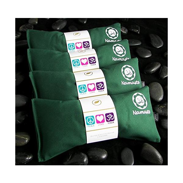 ヨガ フィットネス NUEP-GRN Happy Wraps Yoga Eye Pillows Unscented - Set of 4 - Namaste Green