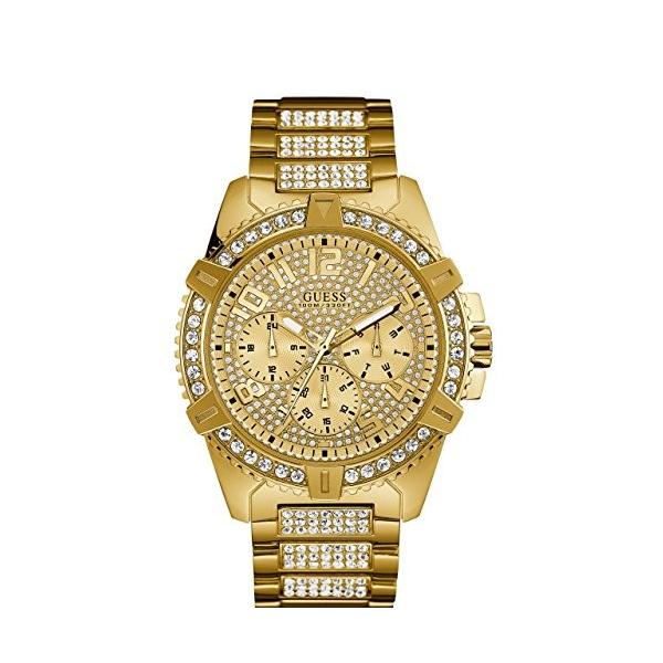 GUESS（ゲス） ゴールドトーン 腕時計 ケース46mm クリスタル装飾 