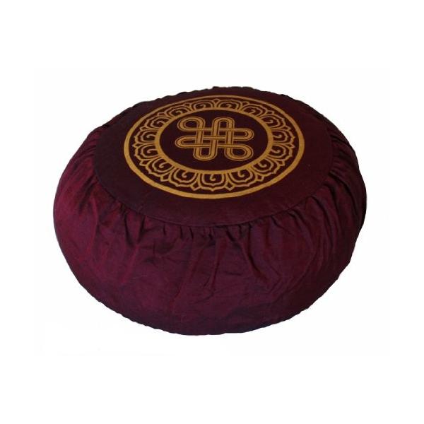 ヨガ フィットネス TS076D5C Boon Decor Meditation Cushion Zafu Lotus Enlightenment and Other Sacred Symbols (Eternal Knot Burgund...