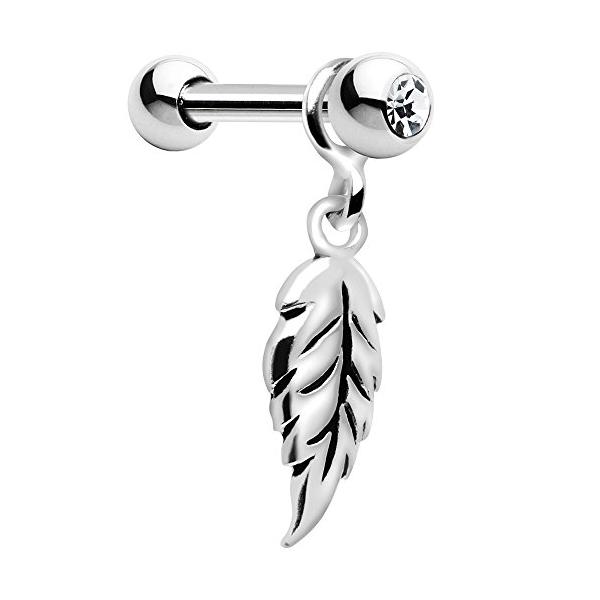 ボディキャンディー ボディピアス アメリカ 43362 Body Candy 925 Silver Falling Feather Dangle