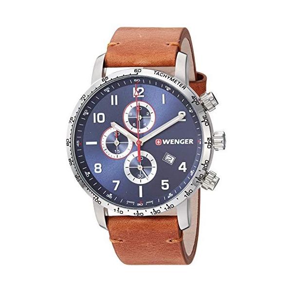 当店１年保証 ウェンガーwenger Men S Attitude Stainless Steel Swiss Quartz Leather Strap Brown 21 Casual Watch Model Www Npattorney Com