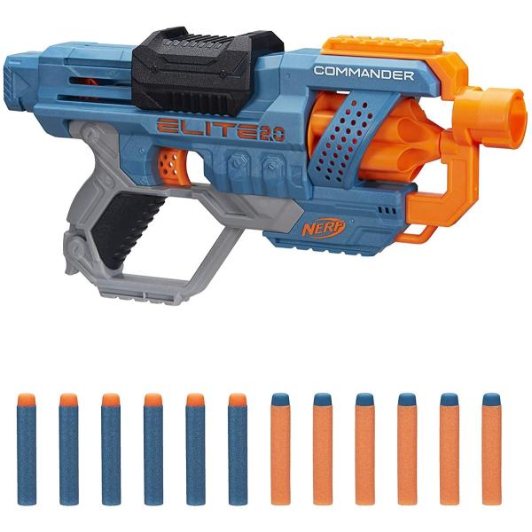 ナーフ Nerf エリート2.0 コマンダー RD-6 E9485 最大飛距離27m ソフトダーツ12本付き 米国直輸入