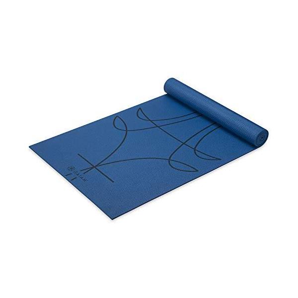 ヨガマット フィットネス GA64015 Gaiam Yoga Mat - Alignment Print Premium 6mm Thick Non Slip Exercise &amp; Fitness Mat for All Type...
