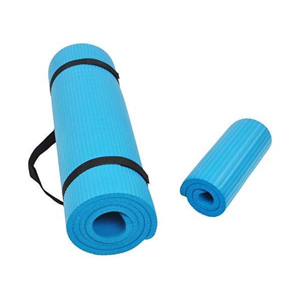 ヨガマット フィットネス BFGY-PLUS-BL Fitvids All Purpose 1/2-Inch Extra Thick High Density Anti-Tear Exercise Yoga Mat and Knee Pad...