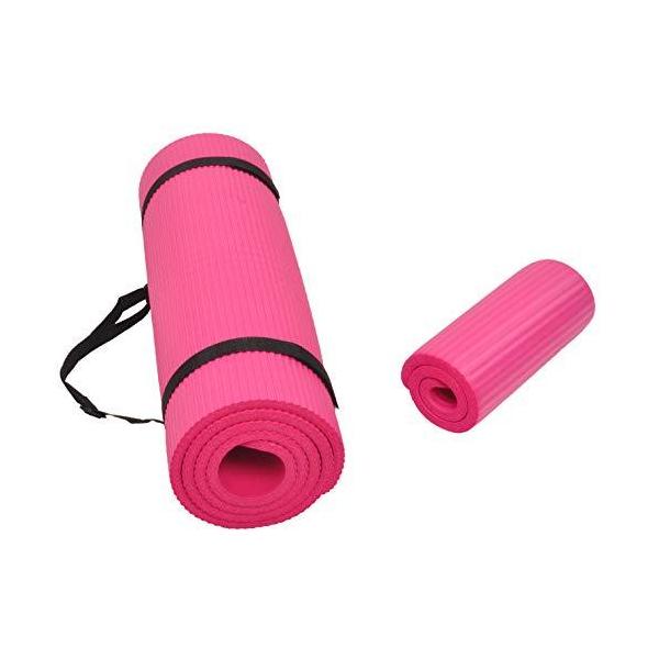 ヨガマット フィットネス BFGY-PLUS-PK Fitvids All Purpose 1/2-Inch Extra Thick High Density Anti-Tear Exercise Yoga Mat and Knee Pad...