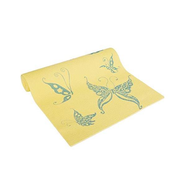 ヨガマット フィットネス 381 Wai Lana Yoga and Pilates Mat (Butterfly, Cream)- 1/4 Inch Extra Thick Non-Slip Stylish, Latex-Free, Li...