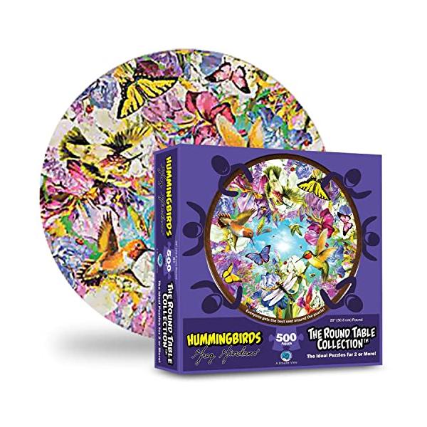 ジグソーパズル 海外製 アメリカ A Broader View Hummingbirds Round Table Puzzle - 1000 Pieces, Jig