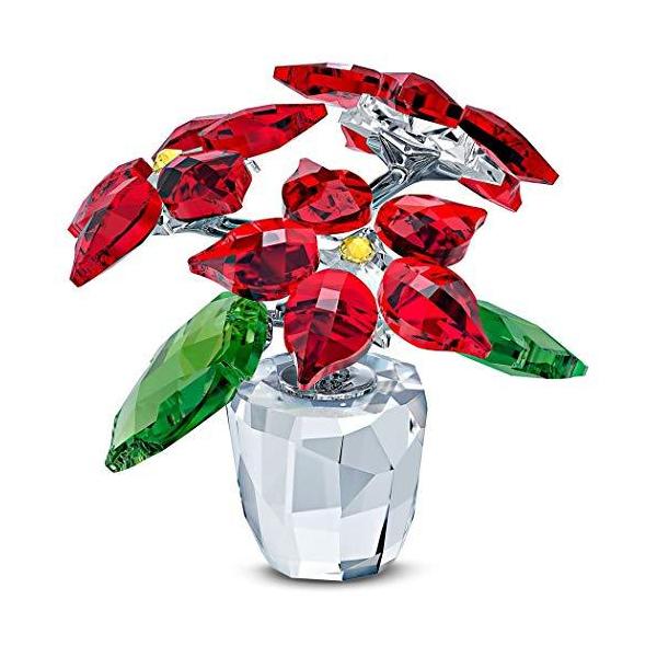 スワロフスキー ポインセチア クリスマス 置物 フラワー 花 ガラス クリスタル SWAROVSKI スワロフスキー Swarovski ポインセチア 約9センチ