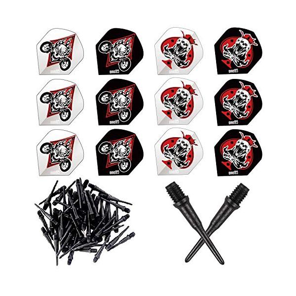 海外輸入品 ダーツ チップ ONE80 Matt Black Soft Tip 300 Pcs - Replacement Dart Point 2BA Thread - 6