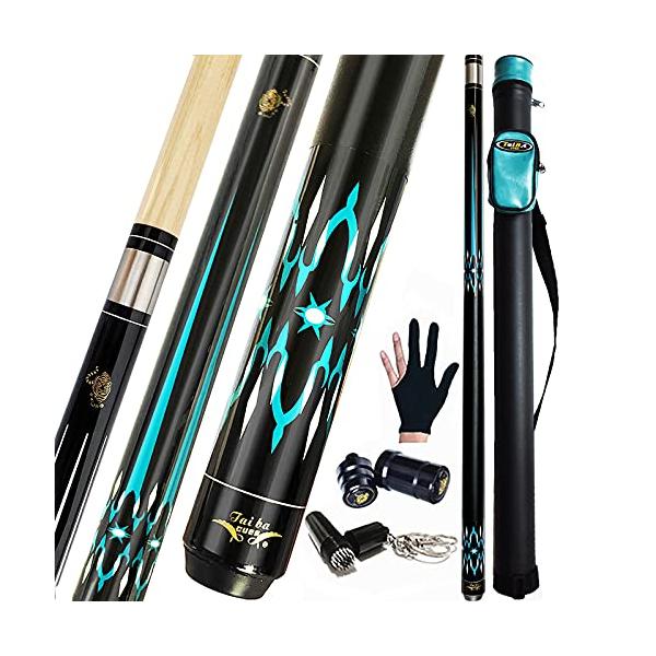 海外輸入ビリヤードキュー2ピース13mmチップ付き