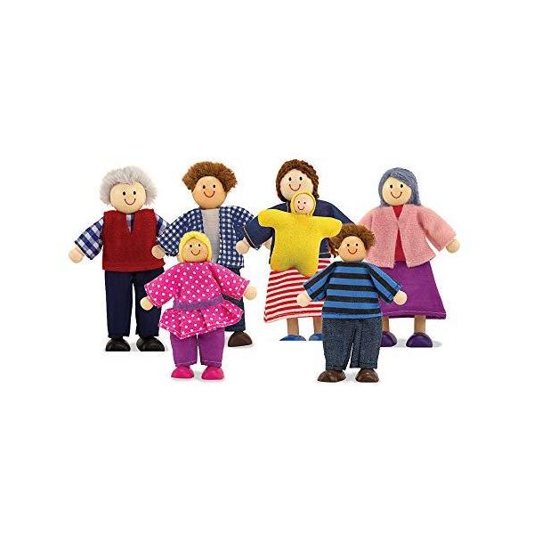 メリッサ&amp;ダグ おもちゃ おままごと ごっこ遊び Melissa &amp; Doug 12464 Melissa &amp; Doug 7-Piece Poseable Wooden Doll Family for Dollhou...