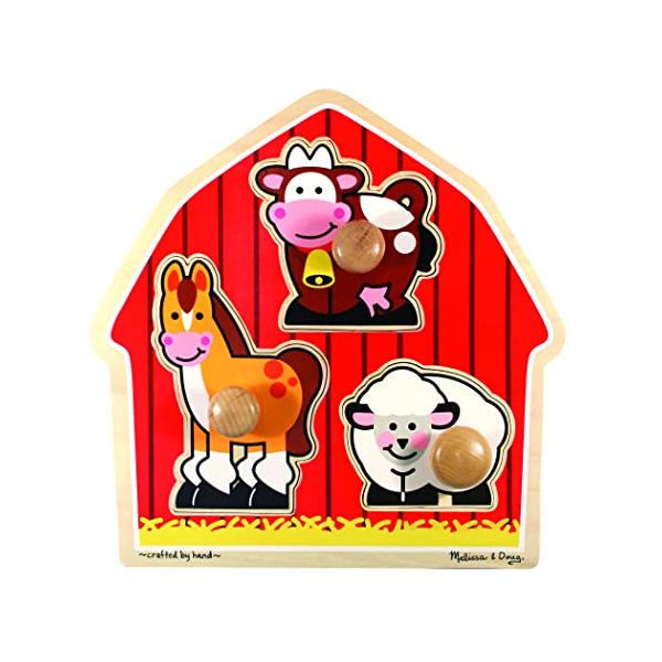 メリッサ&amp;ダグ おもちゃ 知育玩具 MND2054 Melissa &amp; Doug Barnyard Animals Jumbo Knob Puzzle, Woode