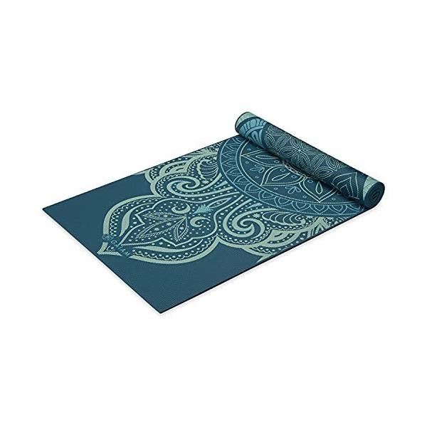 ヨガマット フィットネス 0018713643056 Gaiam Yoga Mat Premium Print Reversible Extra Thick Non Slip Exercise &amp; Fitness Mat for A...
