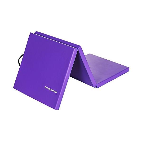 ヨガマット フィットネス BFGM-3PP BalanceFrom 6x2 Feet 3-Panel Folding Gymnastics Mat ? 2-Inch Thick Pad with Vinyl Surface and Carr...