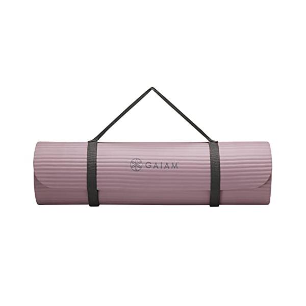 ヨガマット フィットネス 05-64468 Gaiam Extra-Thick Yoga Fitness Mat and Exercise Mat with Non-Slip Texture and Easy Carry Strap - I...