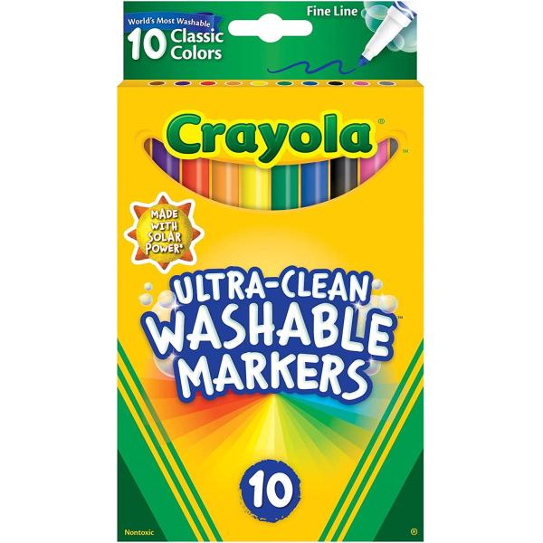 クレヨラ アメリカ 海外輸入 58-7852 Crayola Ultra-Clean Washable Markers, Fine Line Multicolor, 10