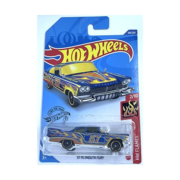 ホットウィール マテル ミニカー 168/250 Hot Wheels - '57 Plymouth Fury - HW Flames 2/10 [Blue] -
